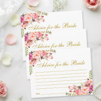 Carte de conseils de mariage floral rose gold L