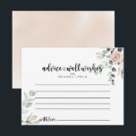 Postale Carte de conseils de mariage floraux rose poudré c<br><div class="desc">Cette carte de conseils de mariage floraux rose poudré classique est parfaite pour un mariage rustique. Le design présente des roses rose poudré élégantes à l'aquarelle et un feuillage vert, assemblés avec soin en de beaux bouquets. Ces cartes sont idéales pour un mariage, une douche de mariée, une baby shower,...</div>