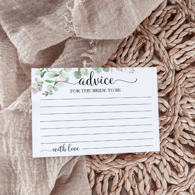Postale Carte de conseils de shower de mariage à la verdur (Créateur téléchargé)