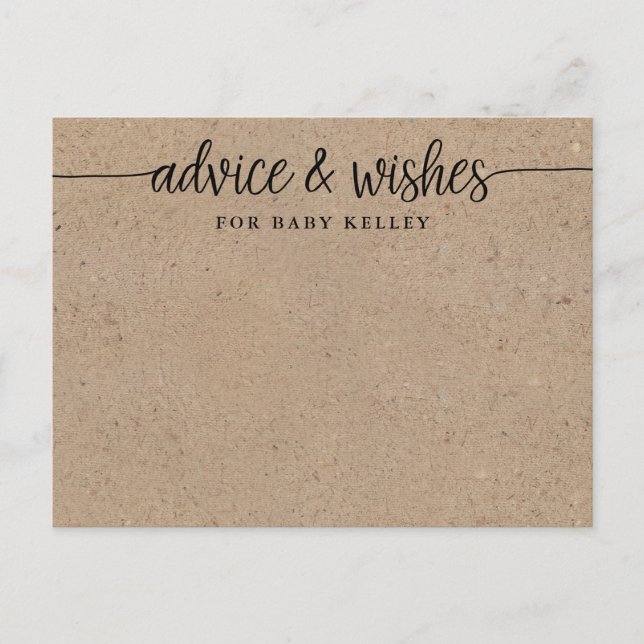 Postale Carte de conseils et de vœux pour Baby Shower Rust (Devant)