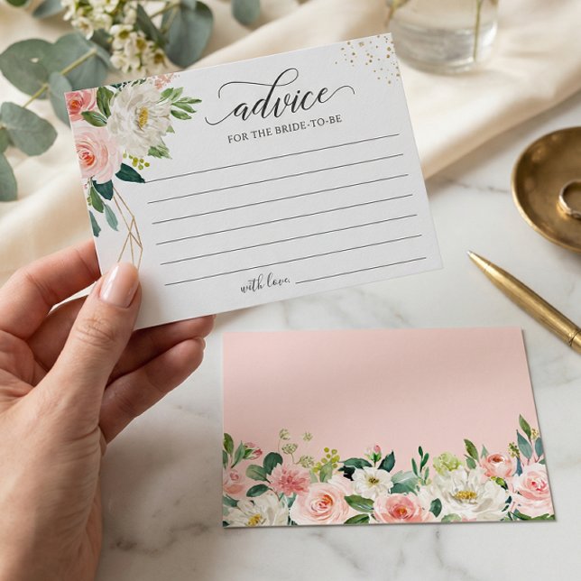 Postale Carte de conseils moderne florale rose tendre (Créateur téléchargé)