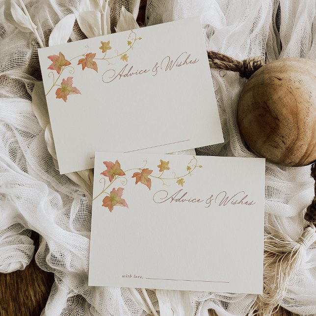 Postale Carte de conseils pour la douche nuptiale de feuil (Créateur téléchargé)