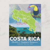 Carte de Costa Rica Souvenirs de Lune de Miel