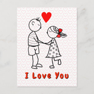 Postale Carte de couple romantique Je t'aime