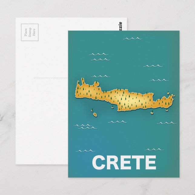 Postale Carte de Crète affiche de voyage (Devant / Derrière)