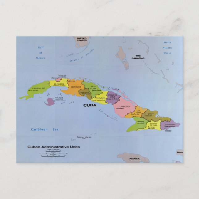 Postale Carte de Cuba, Unités administratives cubaines (19 (Devant)
