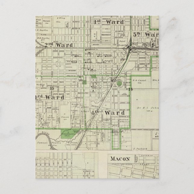 Postale Carte de Decatur City, Sullivan et Macon (Devant)
