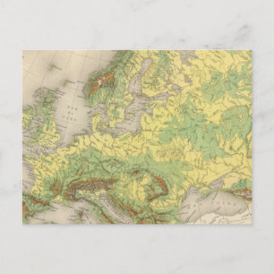 Postale Carte de découpe de l'Europe