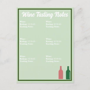 Postale Carte de dégustation de vin
