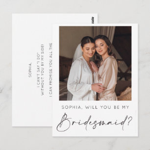 Postale Carte de demande de demoiselle d'honneur à texte m