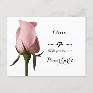 Postale Carte de demande simple Rose Flower