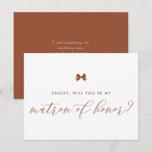 Postale Carte de demoiselle d'honneur en terre cuite Veux-