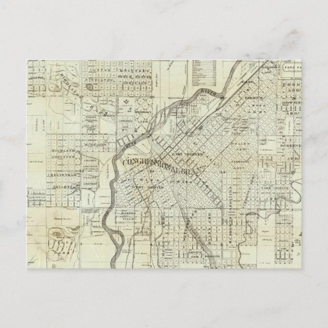 Postale Carte de Denver Colorado par Thayer (Devant)