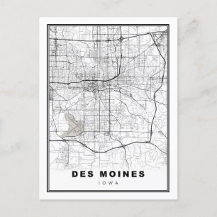 Postale Carte de Des Moines