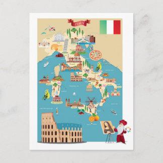 Postale Carte de dessin de l'Italie