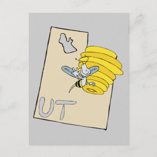 Postale Carte de dessin de l'Utah UT avec dessin animé de 