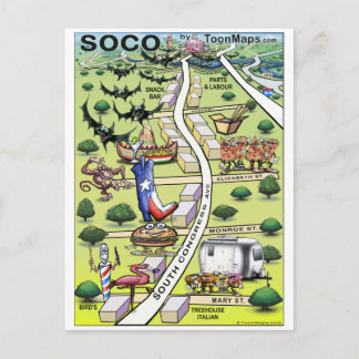 Postale Carte de dessin de South Congress Ave ATX
