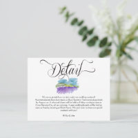 Carte de détails de mariage au vignoble toscan