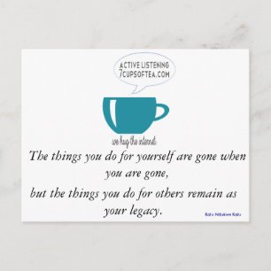 Postale Carte de devis Inspiration 7 Tasses De Thé (#2)