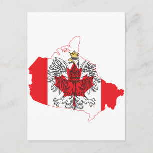 Postale Carte de drapeau de la Pologne Canada