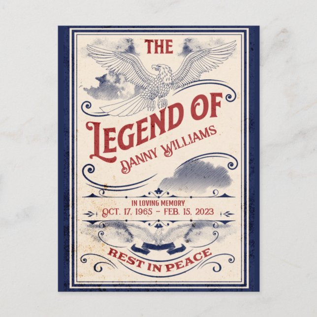 Postale Carte de faire-part de funérailles pour vétéran mé (Devant)