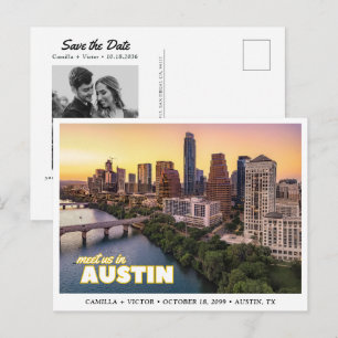 Postale Carte de faire-part de mariage à Austin Downtown