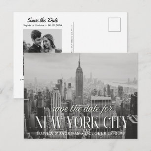 Postale Carte de faire-part de mariage à New York rétro
