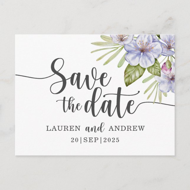 Postale Carte de faire-part de mariage florale rustique vi (Devant)