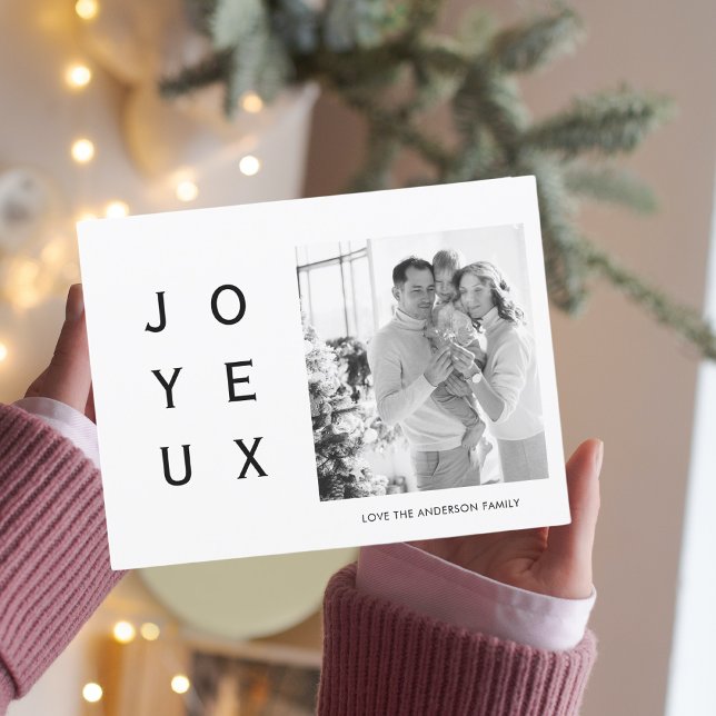 Postale Carte de famille de photos de Noël | Joyeuses fête (Créateur téléchargé)