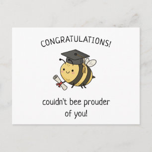 Postale Carte de félicitations de fin d'études Kawaii Bee