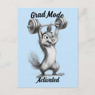 Postale Carte de Félicitations Diplômé Écureuil Drôle - Mo