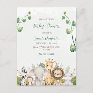 Postale Carte de félicitations pour baby shower aquarelle 