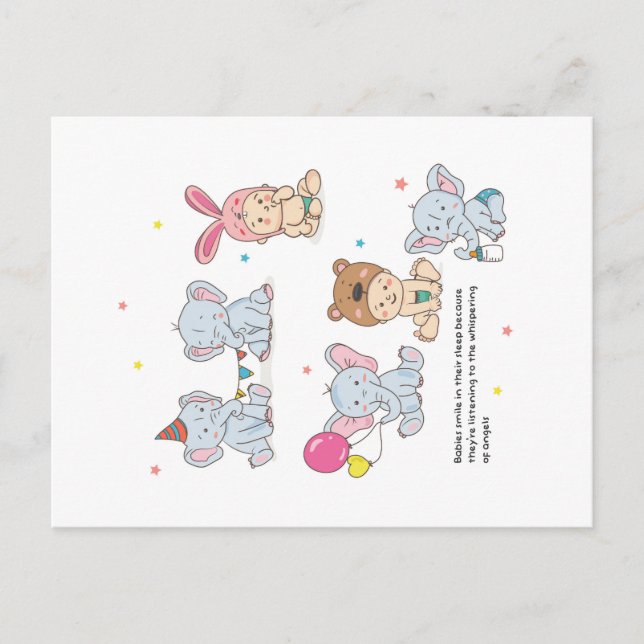 Postale Carte de Félicitations pour Nouveau-Né (Devant)