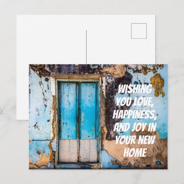 Postale Carte de félicitations pour nouvelle maison avec m (Devant / Derrière)