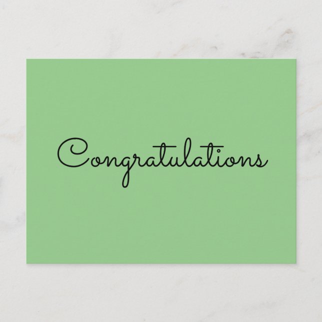 Postale carte de félicitations simple de style minimal (Devant)
