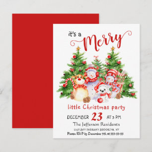 Postale Carte de fête de Noël joyeuse pour les animaux