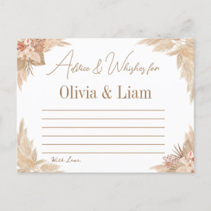 Postale Carte de Fête des mariées Pampas Grass Advice & Wi