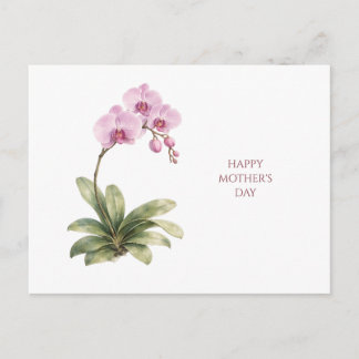 Postale Carte de Fête des Mères Aquarelle Orchidée Floral 