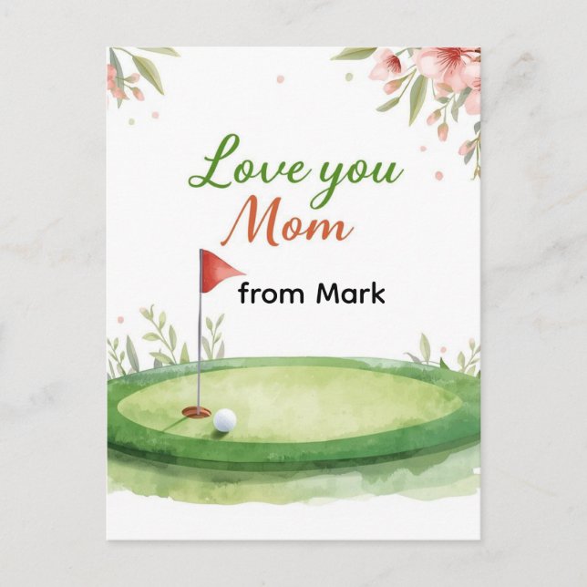 Postale Carte de fête des mères Golf pour maman  (Devant)
