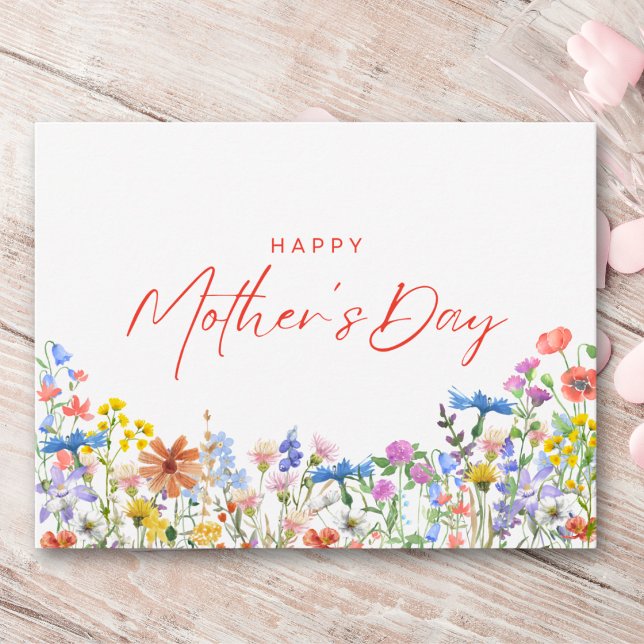 Postale Carte de fête des mères pour maman Fleurs sauvages (Créateur téléchargé)