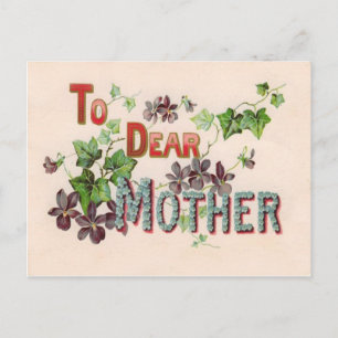 Postale Carte de fête des mères violette Bleu Forget Me No