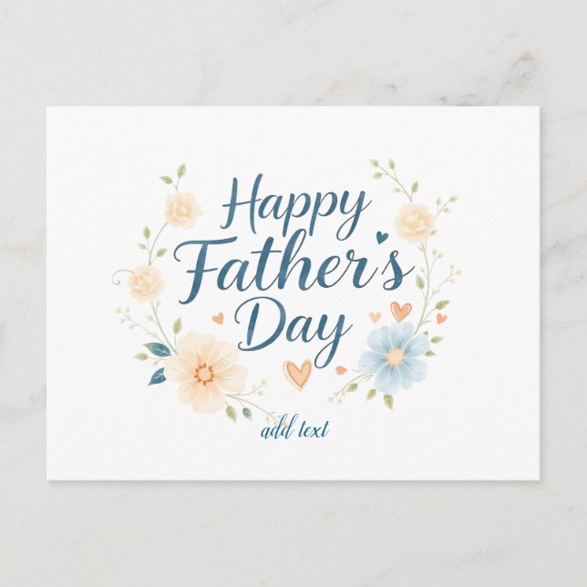 Postale Carte de Fête des pères esthétique Happy avec nom  (Devant)