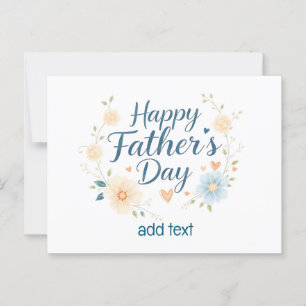 Postale Carte de Fête des pères Happy Elegant avec nom per