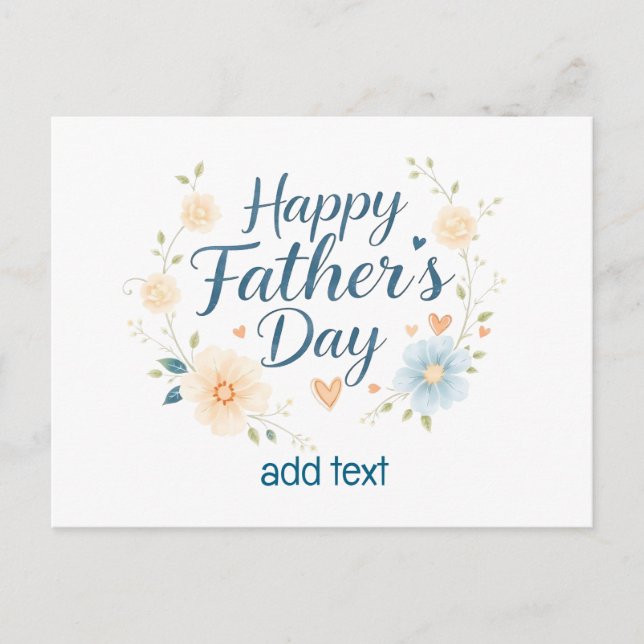 Postale Carte de Fête des pères Happy Elegant avec nom per (Devant)