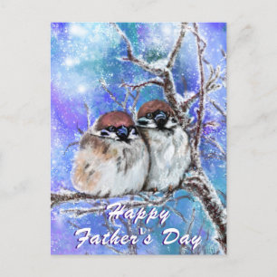 Postale Carte de Fête des pères Happy pour les moineaux d'