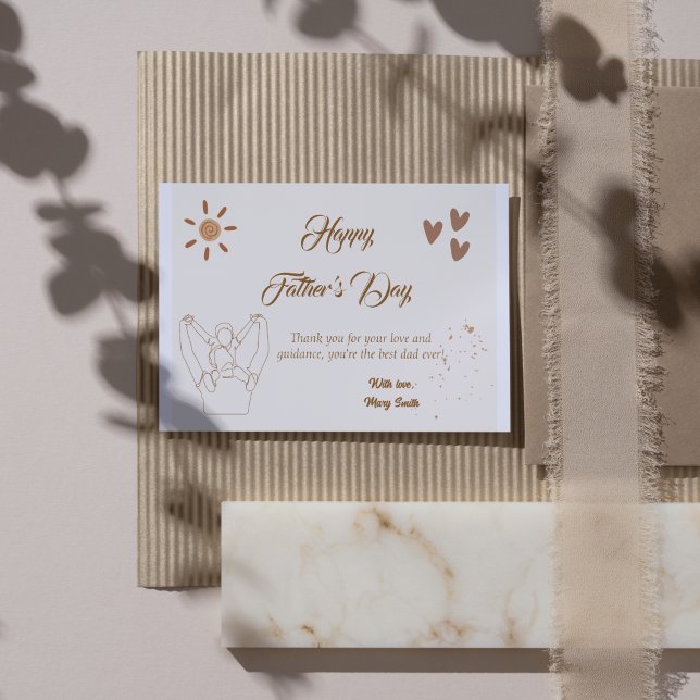 Postale Carte de Fête des pères Heart - Greetin personnali (Créateur téléchargé)