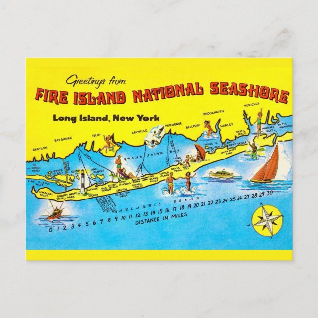 Postale Carte de Fire Island  (Devant)