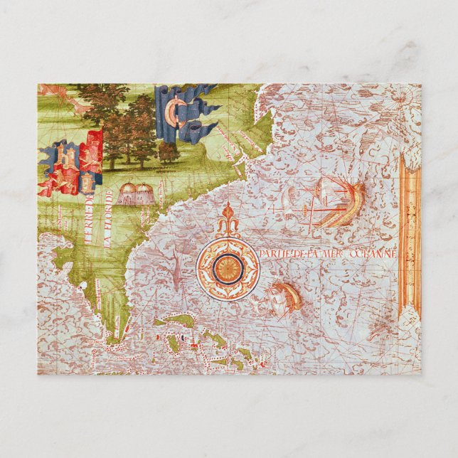 Postale Carte de Floride et Antilles (Devant)