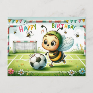 Postale Carte de football d'anniversaire Bee-utiful - Mign