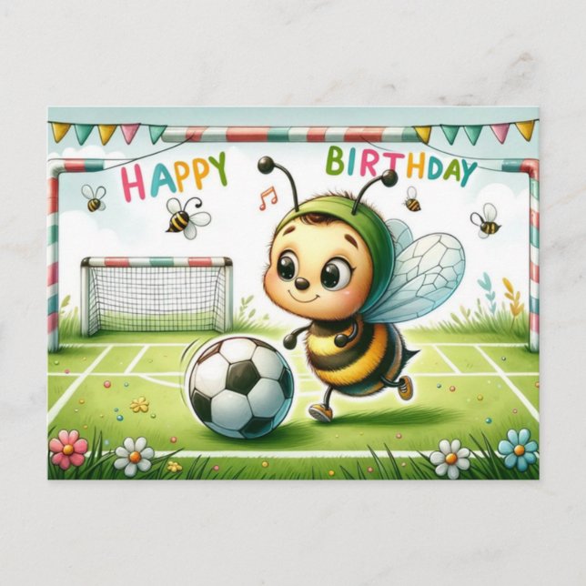 Postale Carte de football d'anniversaire Bee-utiful - Mign (Devant)